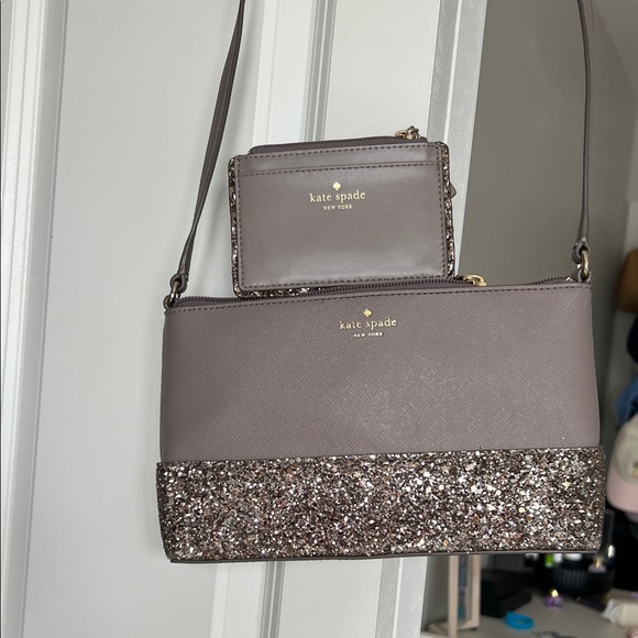 Kate Spade Taupe and Glitter Crossbody Bag - Picture 1 of 1
